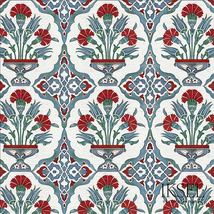 Iznik Carnation Bouquet Standard S-RW108