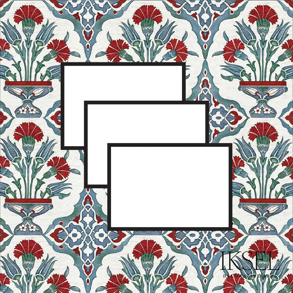 Iznik Carnation Bouquet Sampling X-RW108