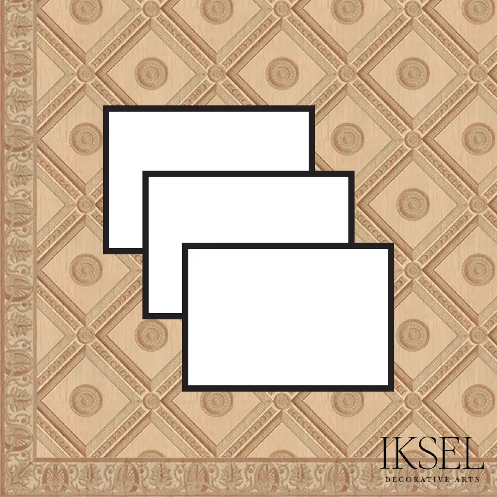 Coffered Lozenge Ceiling Sampling X-CE204